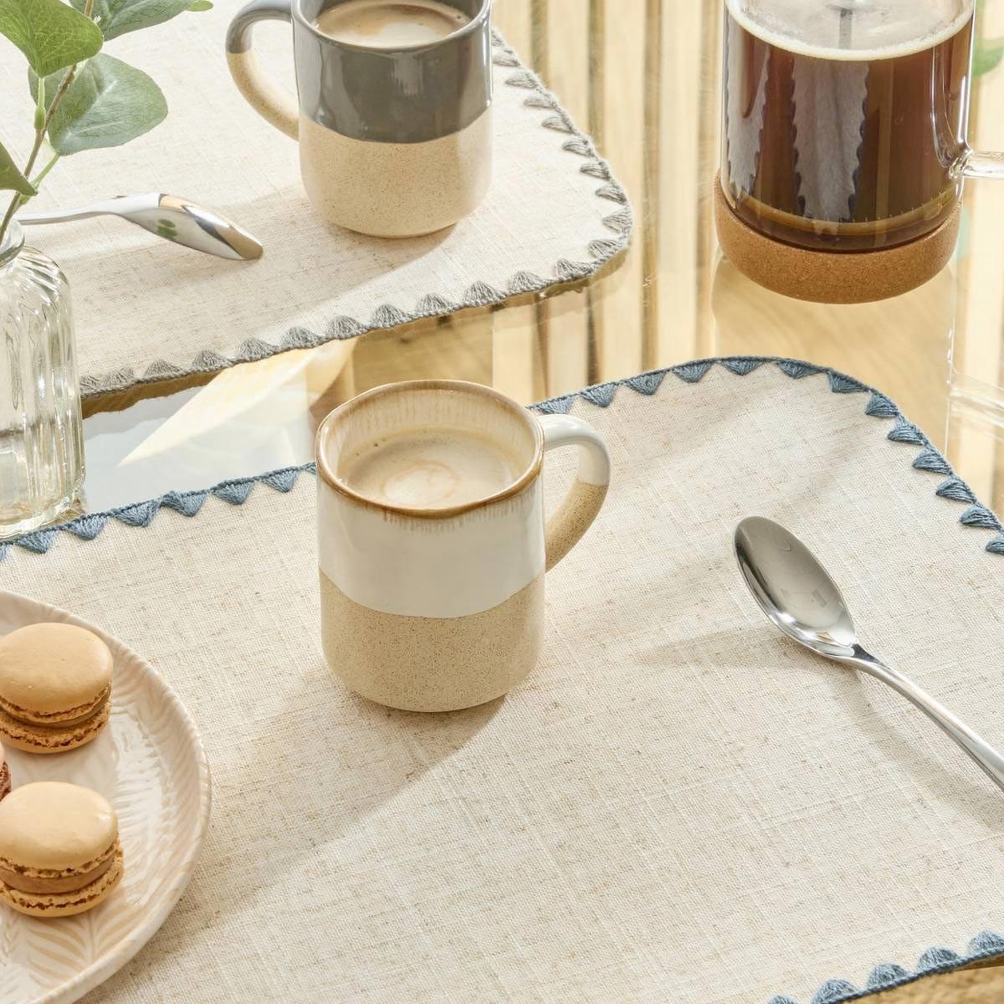 Voir la diapositive 3 : SECRET DE GOURMET Lot de 6 mugs en faïence  kate  20cl blanc