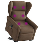 VIDAXL Fauteuil inclinable de massage electrique Marron Tissu
