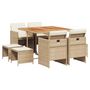 Voir la diapositive 2 : VIDAXL Ensemble a manger de jardin et coussins 9 pcs beige Poly rotin
