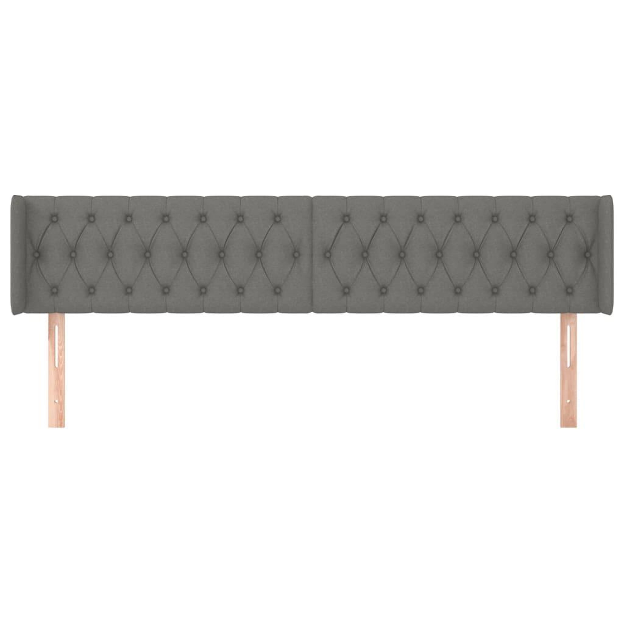 Voir la diapositive 3 : VIDAXL Tete de lit avec oreilles Gris fonce 203x16x78/88 cm Tissu