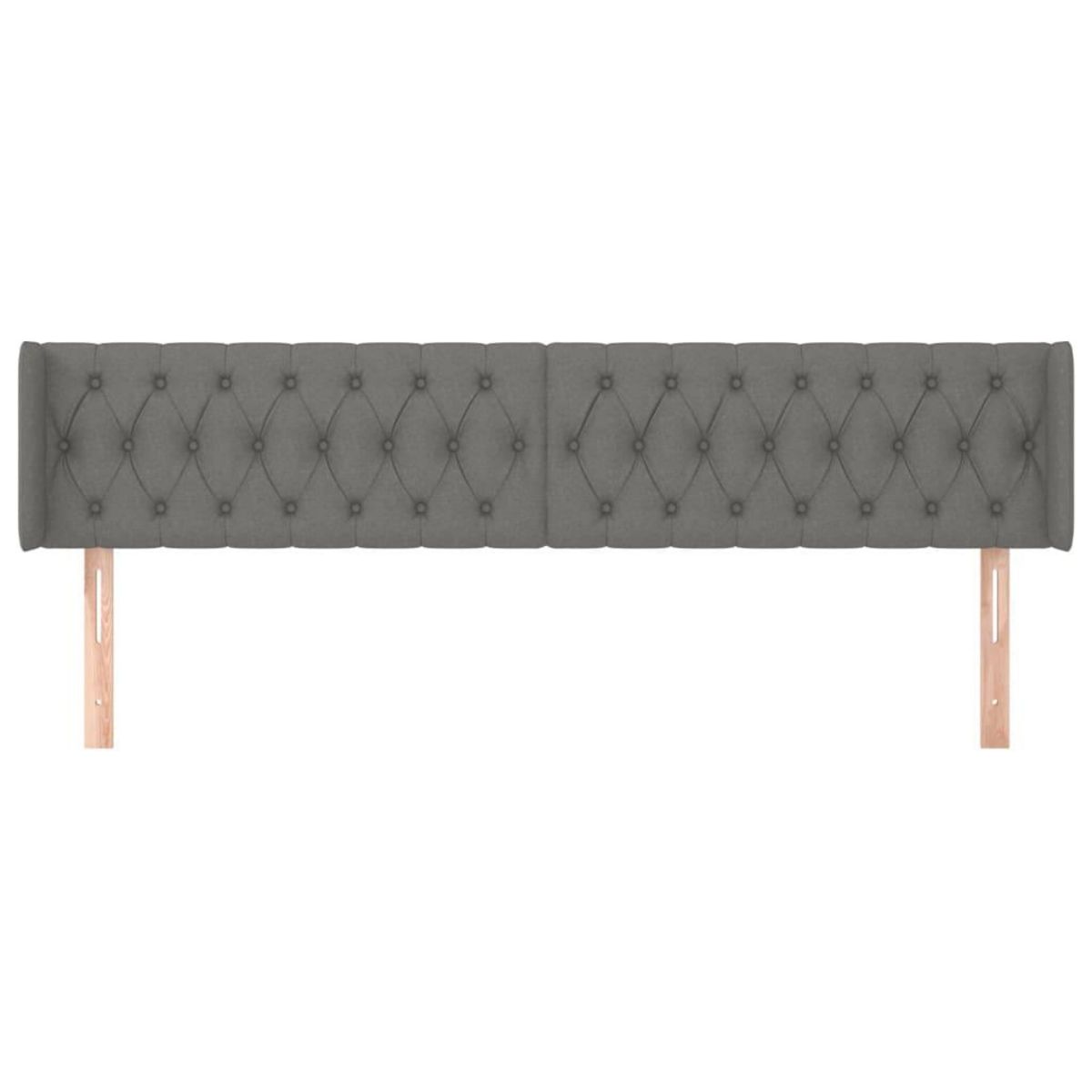 VIDAXL Tete de lit avec oreilles Gris fonce 203x16x78/88 cm Tissu