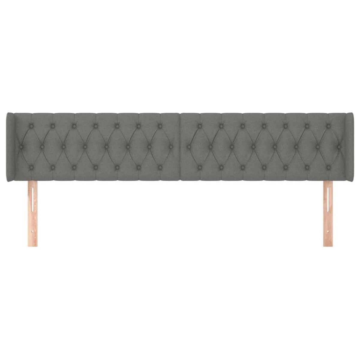 VIDAXL Tete de lit avec oreilles Gris fonce 203x16x78/88 cm Tissu