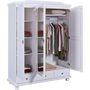 Voir la diapositive 8 : Armoire rustique en pin massif 3 portes  3 tiroirs L104cm BASTIAN