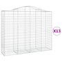 Voir la diapositive 2 : VIDAXL Paniers a gabions arques 13 pcs 200x50x160/180 cm Fer galvanise
