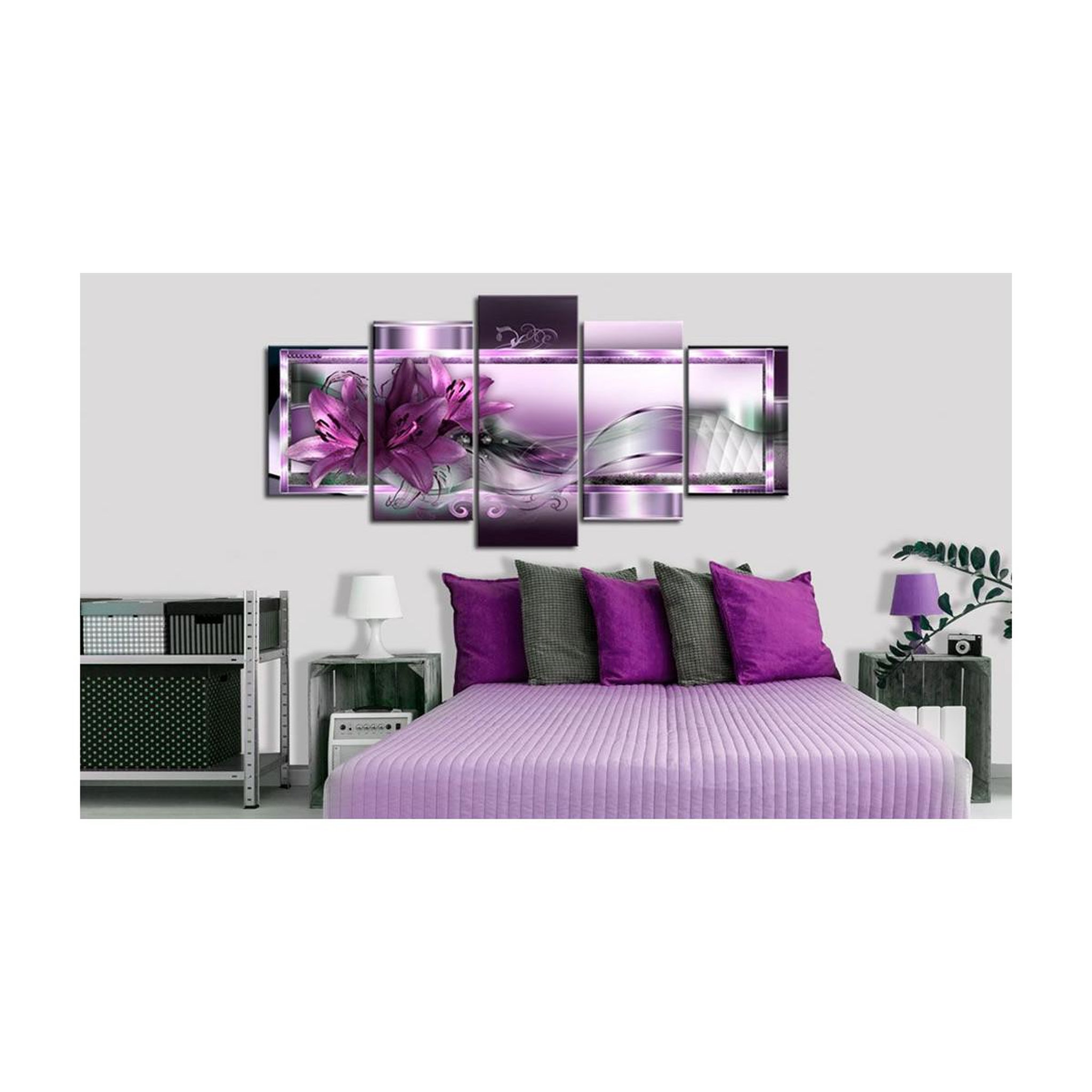 Voir la diapositive 2 : Paris Prix Tableau imprimé  purple lilies
