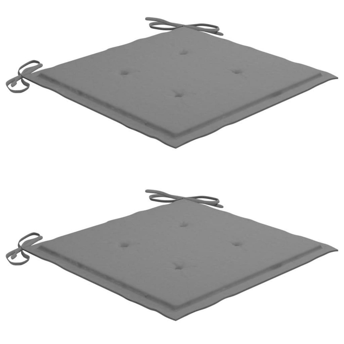 VIDAXL Chaises de jardin lot de 2 et coussins gris Bois de teck massif