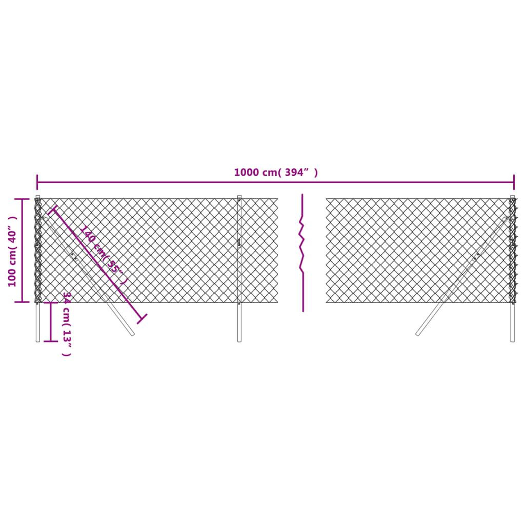 Voir la diapositive 6 : VIDAXL Cloture a mailles losangees argente 1x10 m
