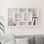 VIDAXL Etagere murale 8 compartiments Blanc brillant
