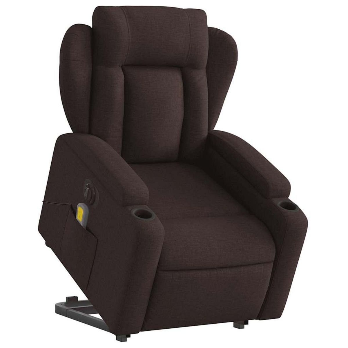 VIDAXL Fauteuil inclinable de massage electrique Marron fonce Tissu