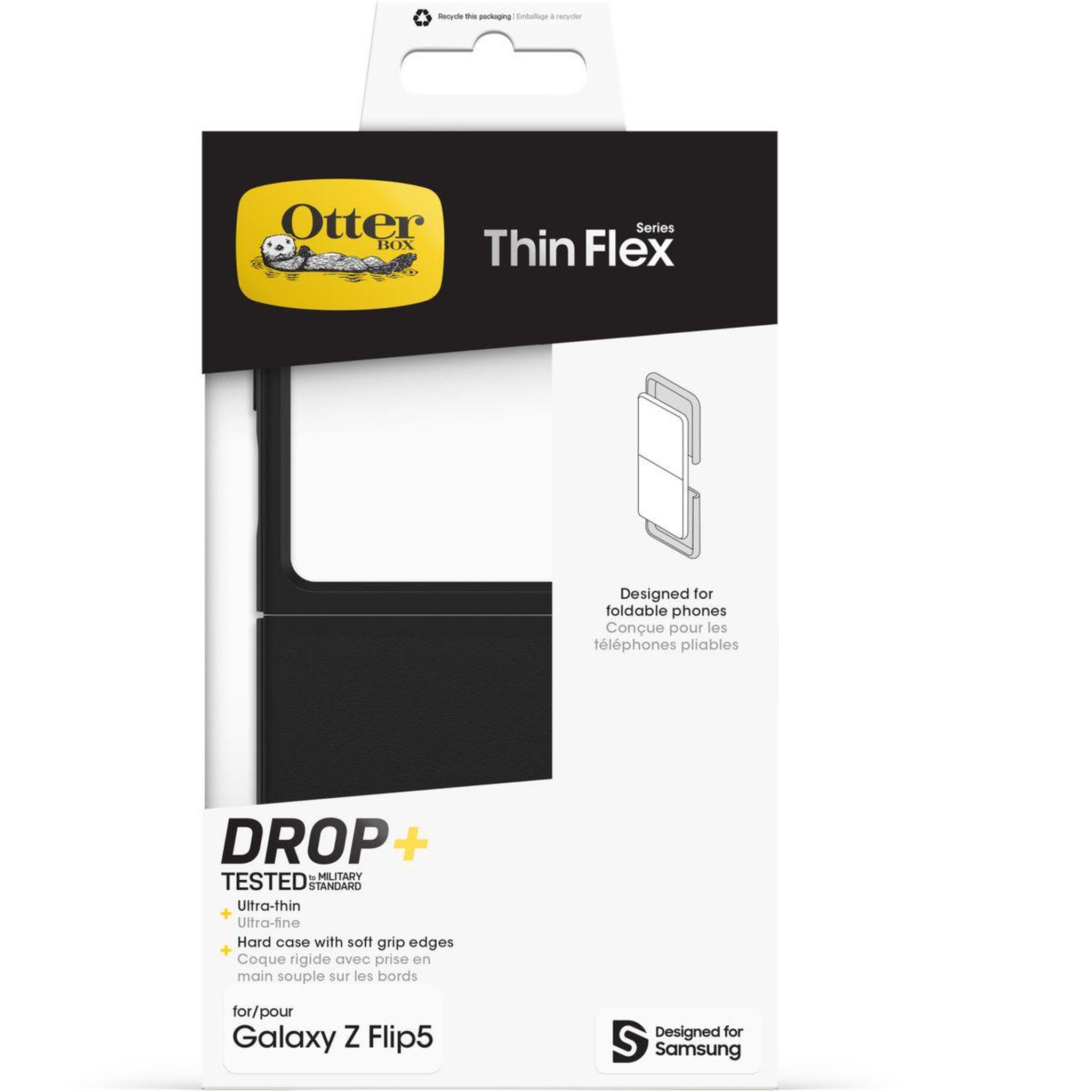 Voir la diapositive 2 : Otterbox Coque z flip 5 thin flex noir