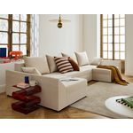 BEST MOBILIER Mike - canapé panoramique en u - 7 places - convertible - avec coffre - en velours. Coloris disponibles : Vert, Jaune, Bleu, Beige, Bicolore