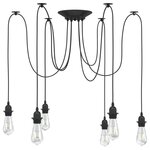 VIDAXL Lampe suspendue avec 6 porte-lampes E27 noir metal