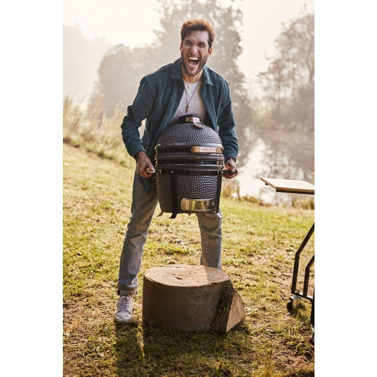 GRILL GURU Kamado GGO223 Original Compact Basic gris à poser 33 cm