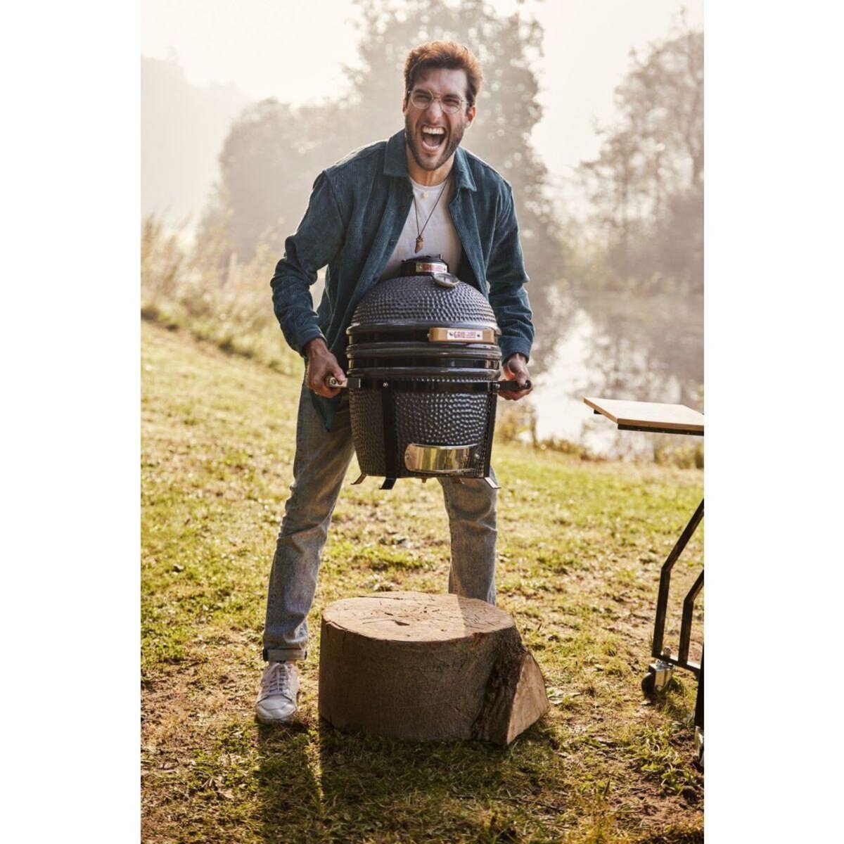 GRILL GURU Kamado GGO223 Original Compact Basic gris à poser 33 cm