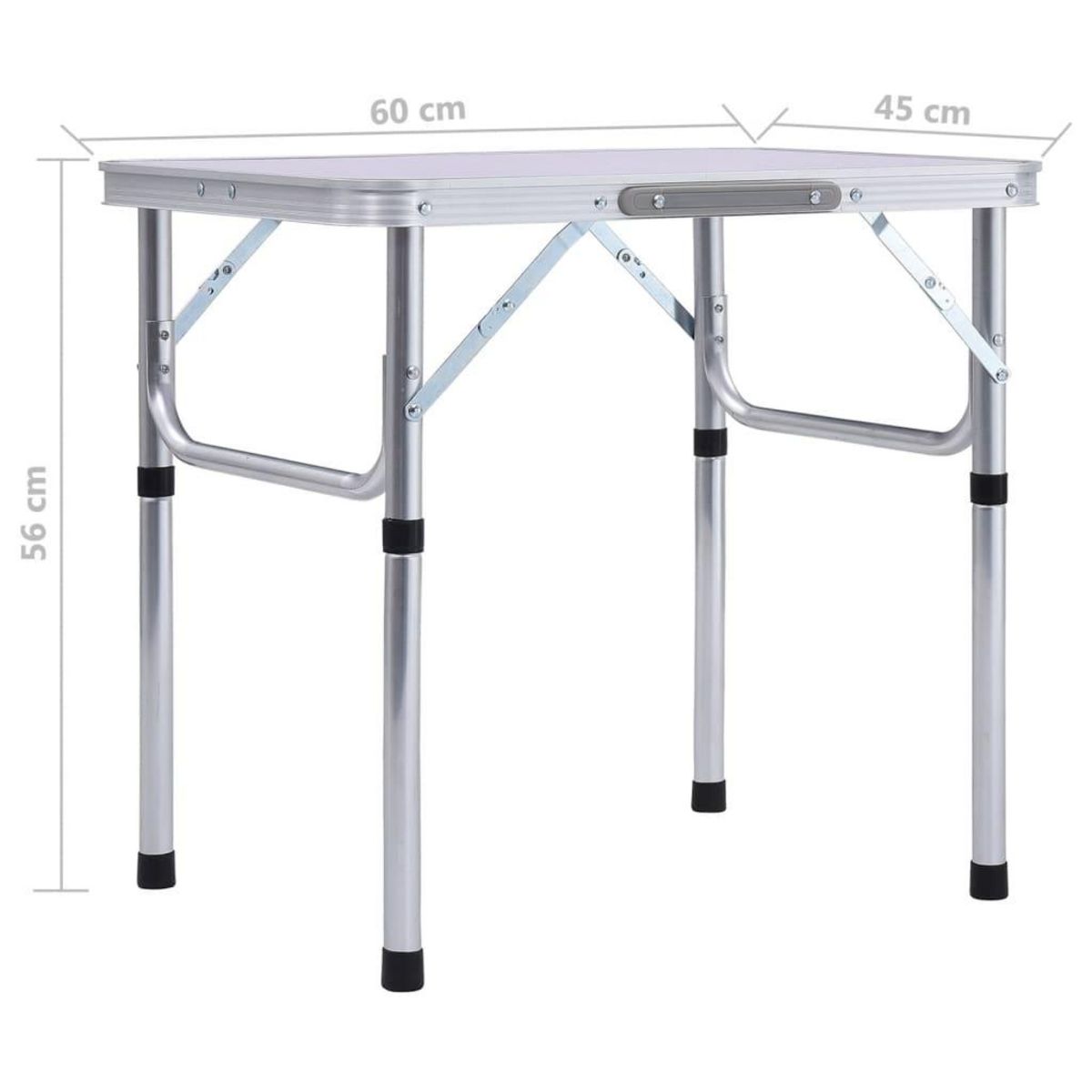 VIDAXL Table pliable de camping Blanc Aluminium 60x45 cm