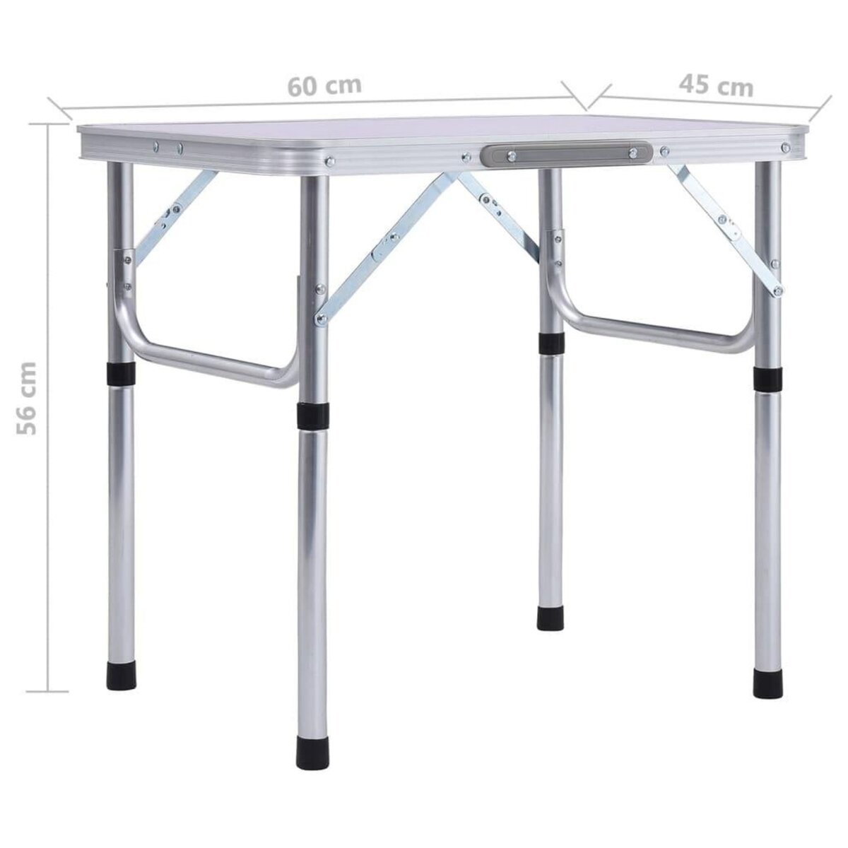 VIDAXL Table pliable de camping Blanc Aluminium 60x45 cm