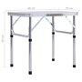 Voir la diapositive 6 : VIDAXL Table pliable de camping Blanc Aluminium 60x45 cm