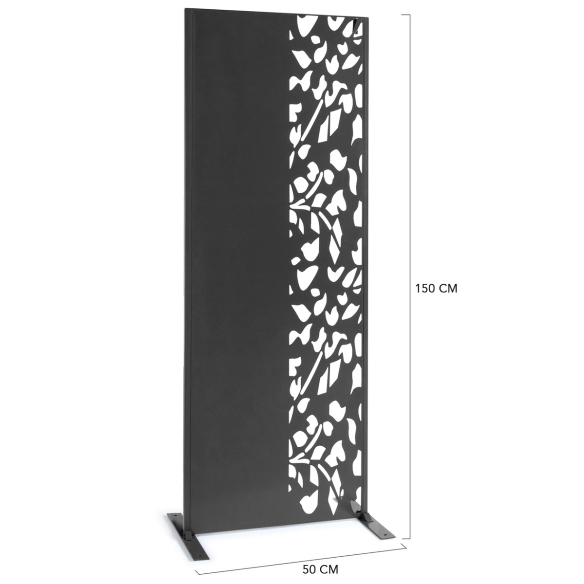 ID MARKET Panneau décoratif universel 150 x 50 CM FLOWER gris semi ajouré sur le côté