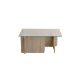 Habitat et Jardin Table basse en verre  Flavio  105 x 65 x 30 cm - Bois blanc