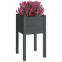 Voir la diapositive 3 : VIDAXL Jardiniere d'exterieur Gris 40x40x70 cm Bois de pin massif