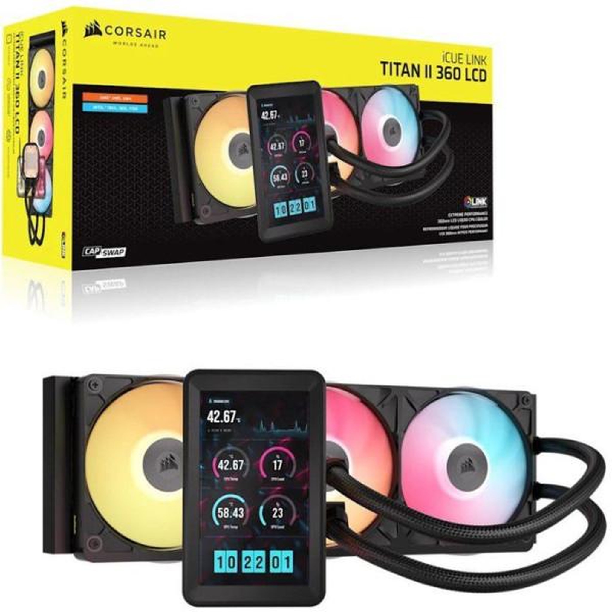 Corsair CORSAIR - iCUE LINK TITAN II 360 RX LCD - Watercooling CPU ...