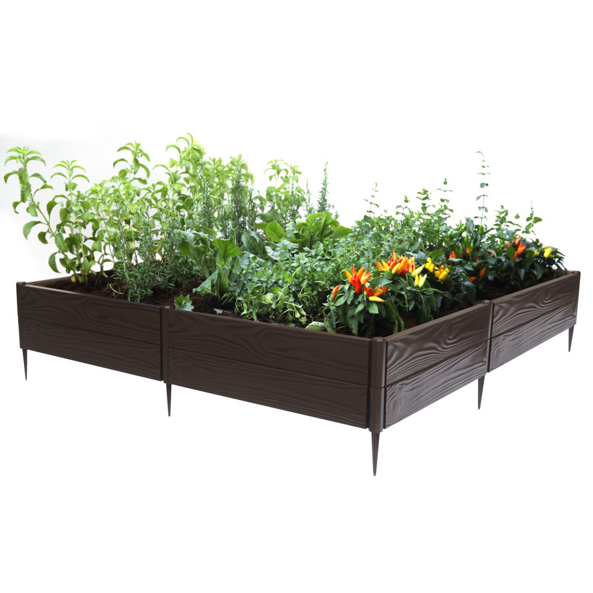 GARDENSTAR Carré Potager - Résine modulable - 120x120x20cm