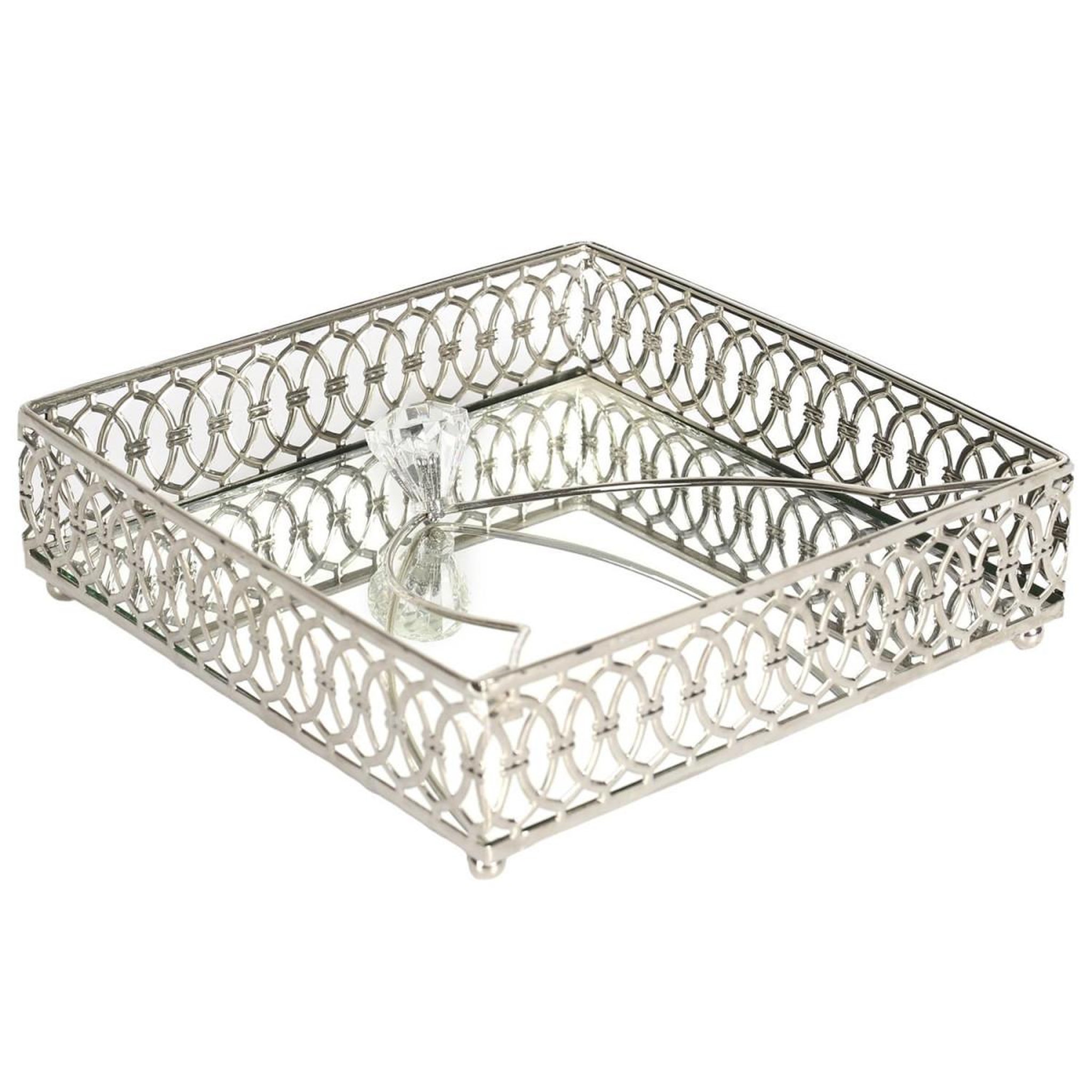 The Home Deco Factory Plateau porte-serviettes  avram  16cm argent