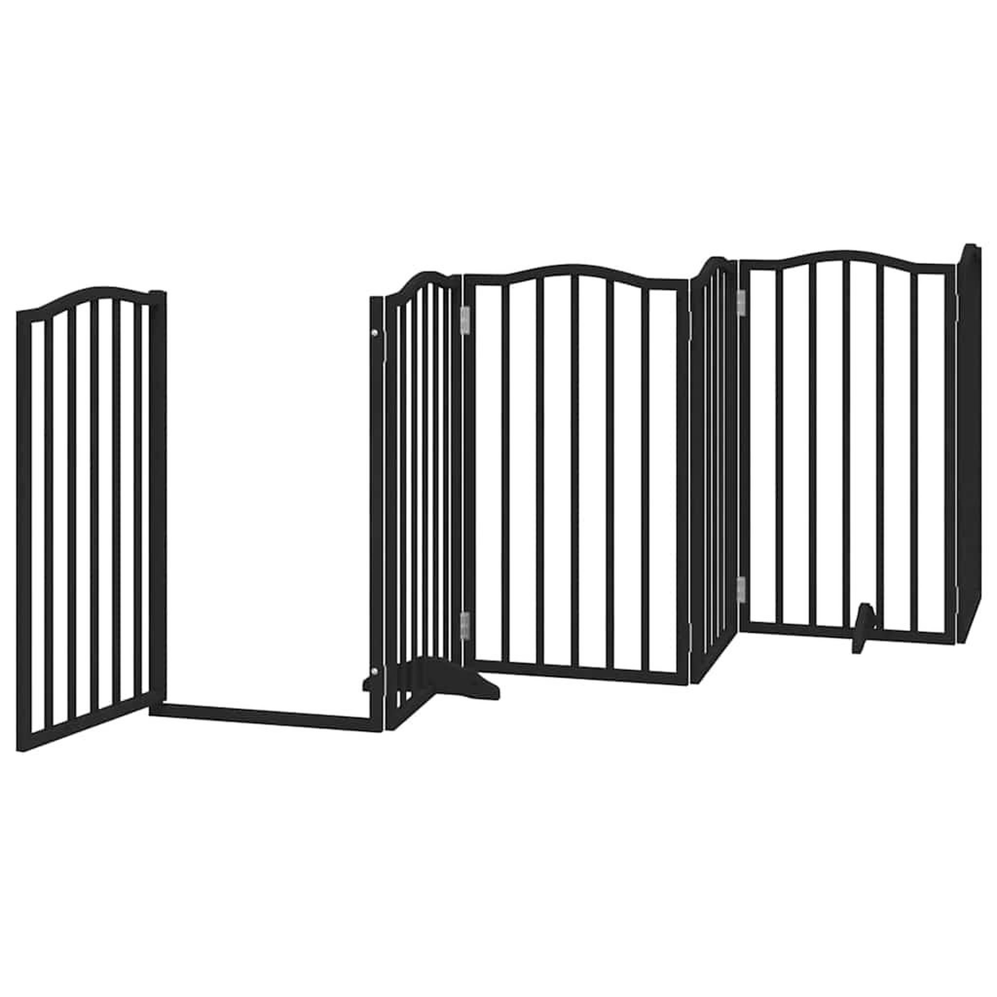 Voir la diapositive 5 : VIDAXL Barriere pour chien porte pliable 9 panneaux noir bois peuplier