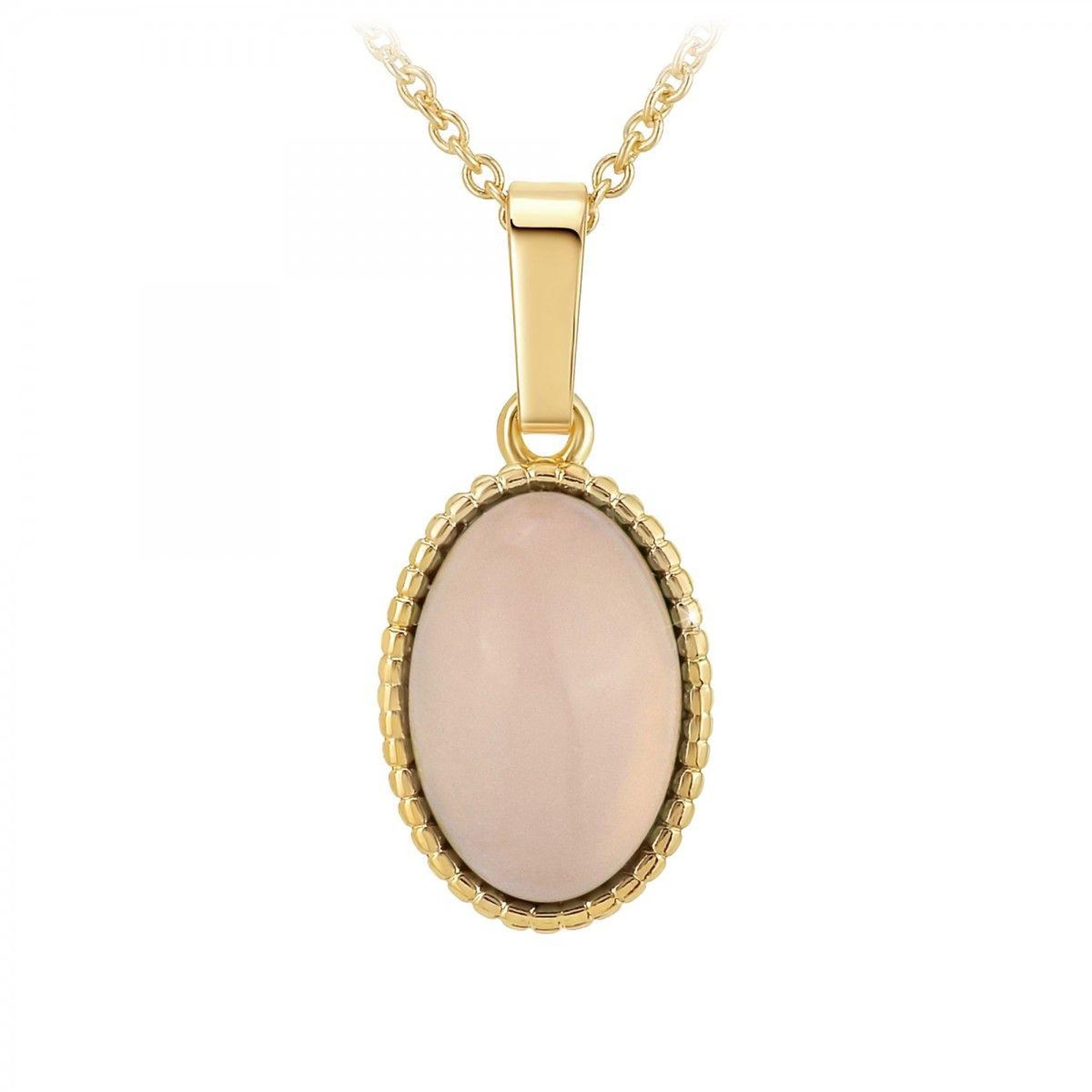 SC BOHEME Collier SC Bohème orné d'un quartz rose en Métal rhodié Finement doré