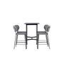 Voir la diapositive 4 : Paris Prix Ensemble Table de Bar & 4 Chaises  Rax & Bell  120cm Noir & Gris