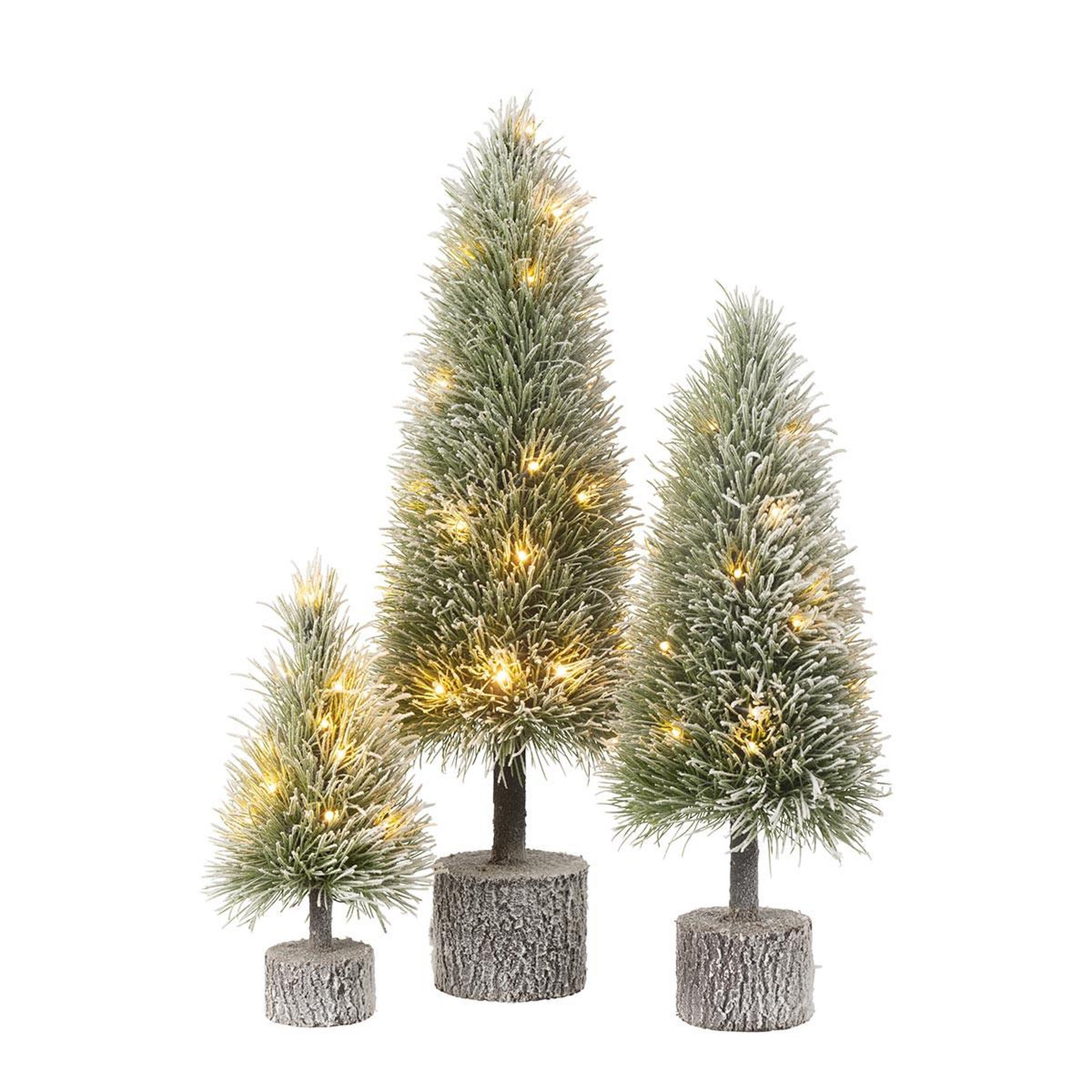 Voir la diapositive 4 : J-LINE Sapin de noël déco à led  russell  60cm vert