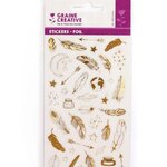 Graine créative 14 stickers plumes dorés