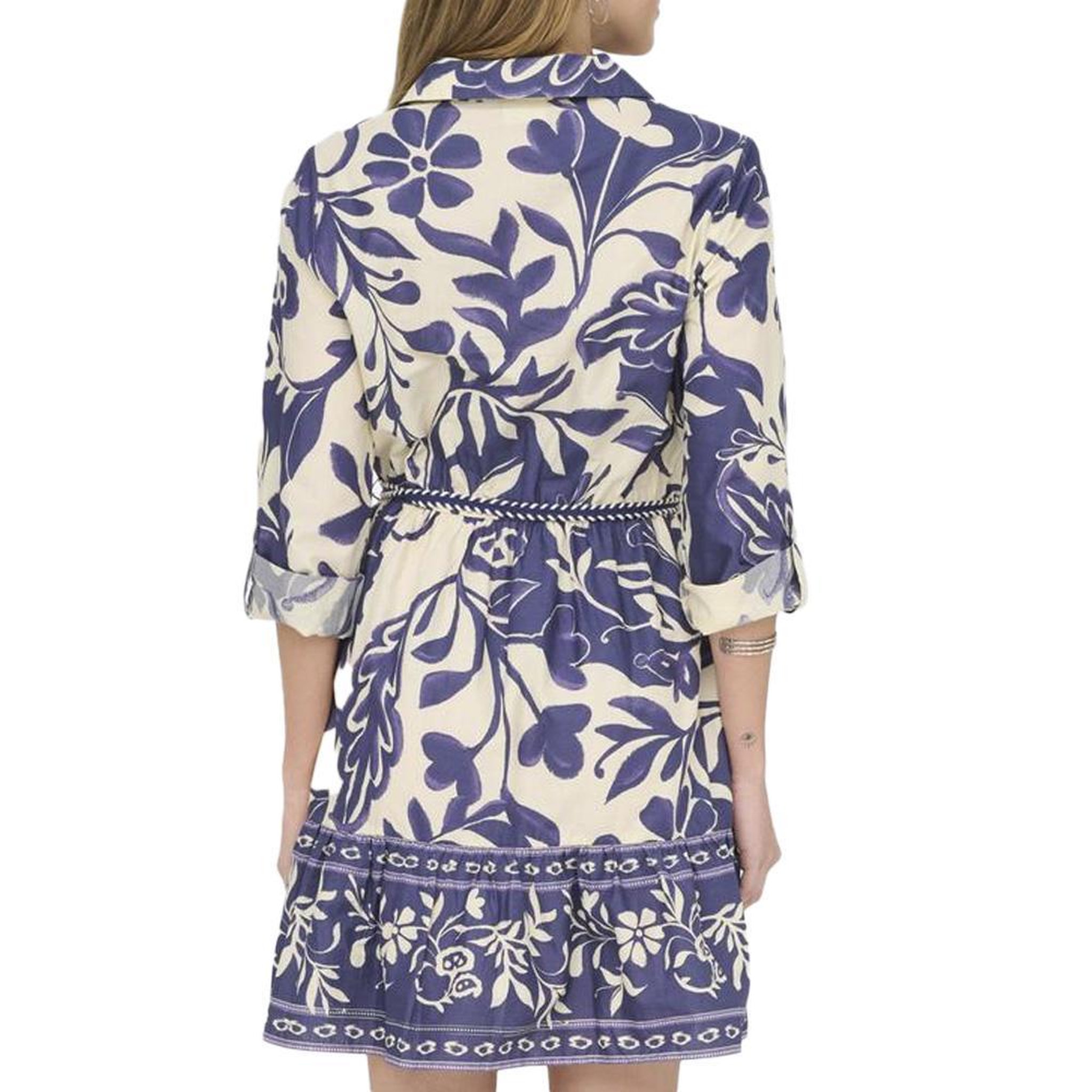 Voir la diapositive 2 : JACQUELINE DE YONG Robe Beige/Bleu Femme JDY Yanna 7/8