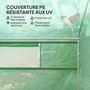 Voir la diapositive 6 : OUTSUNNY Serre de jardin 12 m² - serre tunnel 4 x 3 x 2 m porte 2 grandes fenêtres enroulables maillées acier galvanisé PE blanc