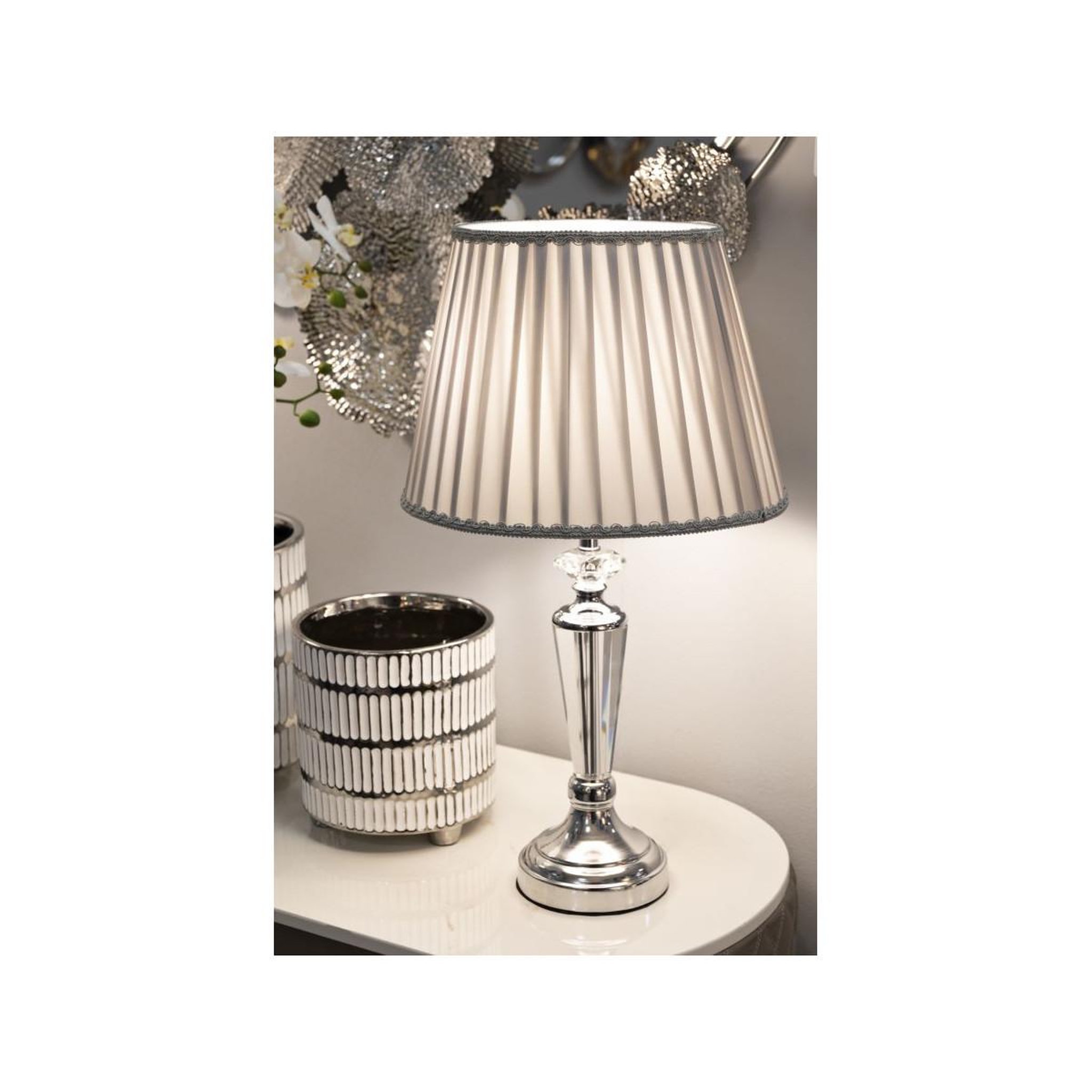 Voir la diapositive 6 : Paris Prix Lampe à poser en métal  tolly  56cm argent
