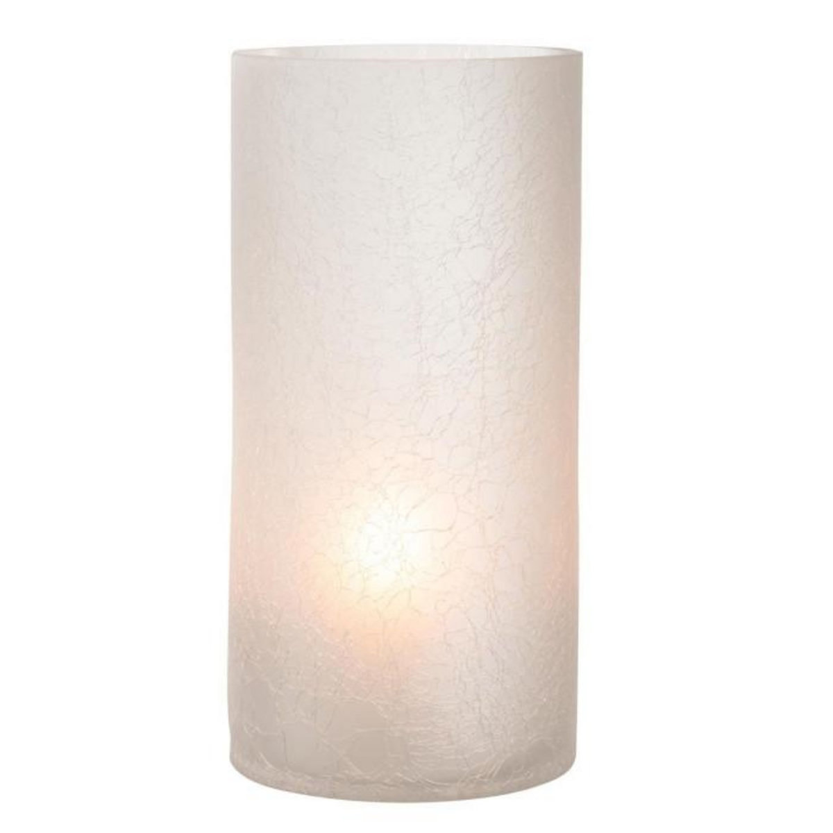 Paris Prix Photophore Cylindrique  Craquelé  29cm Blanc Givré