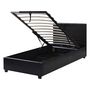 Voir la diapositive 3 : Habitat et Jardin Lit avec coffre  Carla  - 90 x 190 cm - Noir