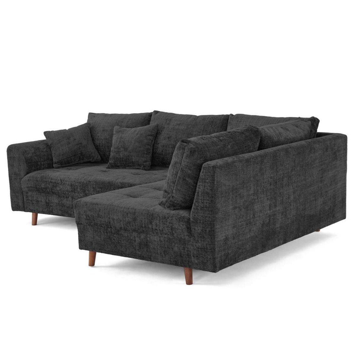 LISA DESIGN Rune - canapé d'angle droit 4 places en velours texturé