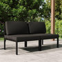 Voir la diapositive 1 : VIDAXL Canape de jardin 2 places avec coussins Aluminium Anthracite