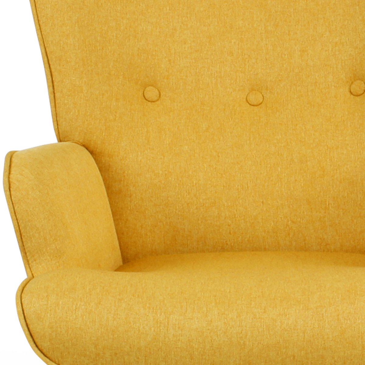 ID MARKET Fauteuil scandinave IVAR avec repose pieds jaune