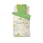 Petit Béguin Housse de couette enfant + taie d'oreiller Marius. Coloris disponibles : Vert