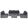 Voir la diapositive 5 : VIDAXL Salon de jardin 8 pcs avec coussins resine tressee gris