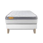 SEPTNUITS Matelas + sommier Memo Zen Mousse à mémoire de forme 5 zones de confort MAXI épaisseur. Coloris disponibles : Blanc