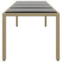 Voir la diapositive 3 : VIDAXL Table de jardin avec dessus en verre beige resine tressee