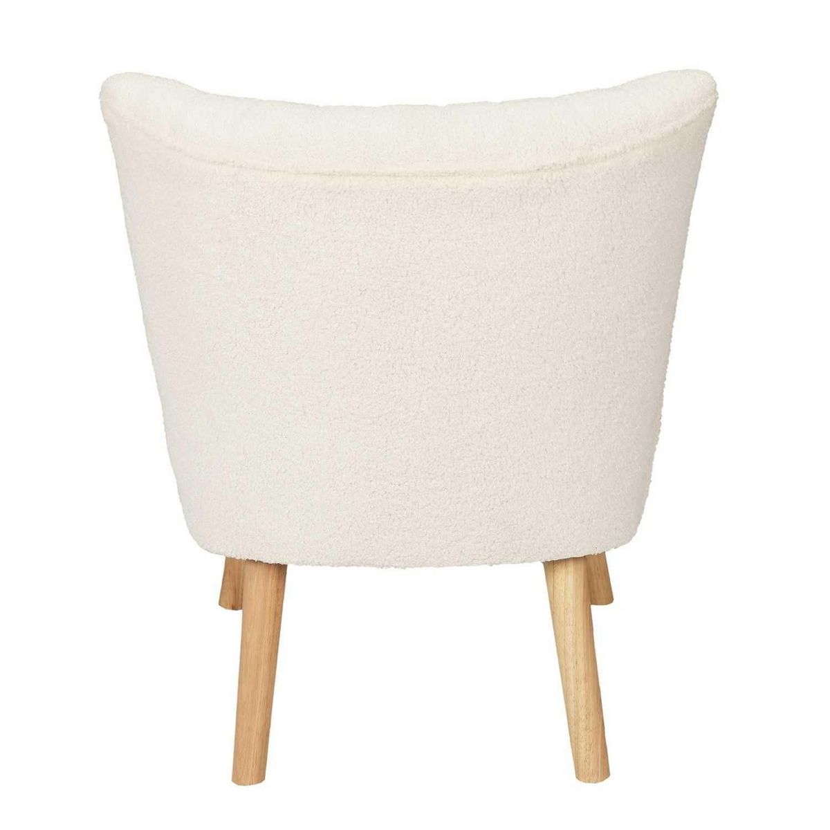 The Home Deco Factory Fauteuil crapaud en bouclette Moss - Blanc