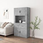 VIDAXL Buffet haut Gris beton Bois d'ingenierie