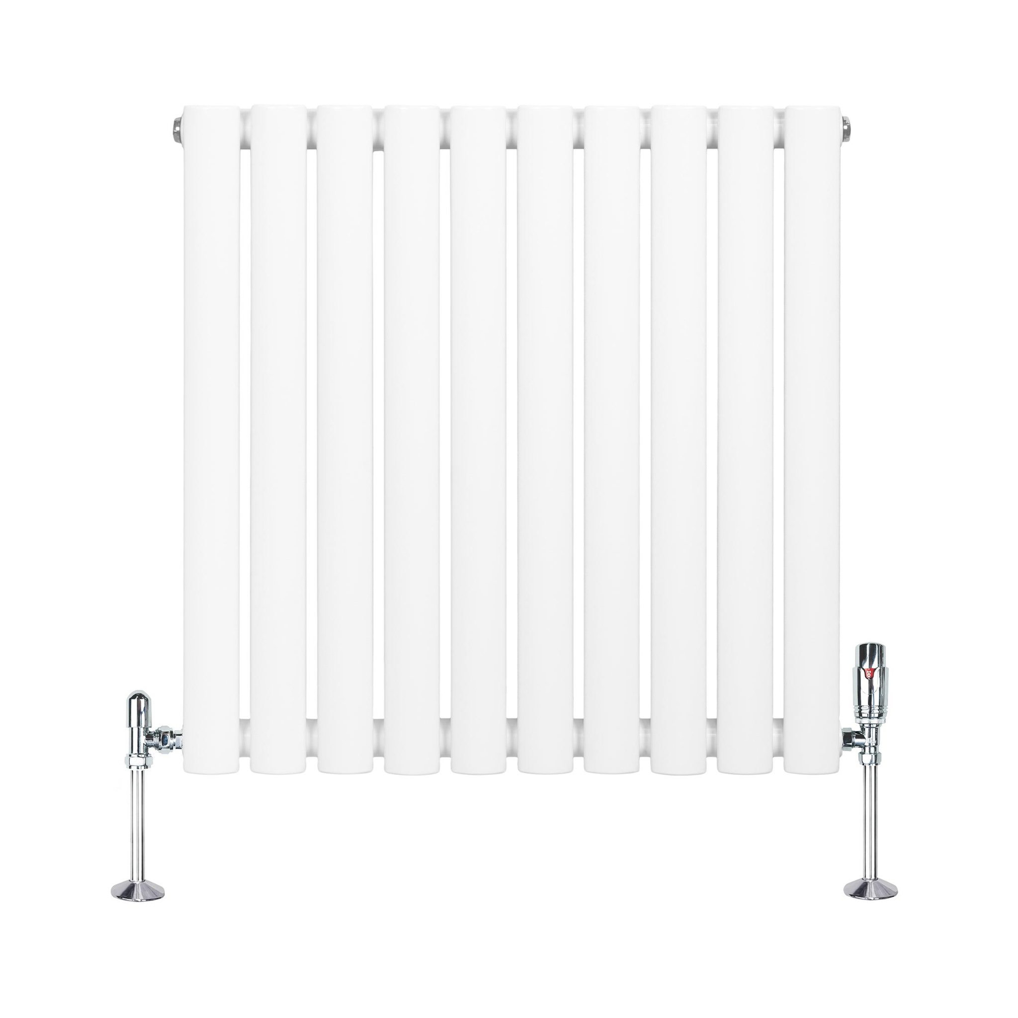 Voir la diapositive 2 : MONSTERSHOP Radiateur à colonnes ovales & vannes, 1 panneau - 600 x 600 mm