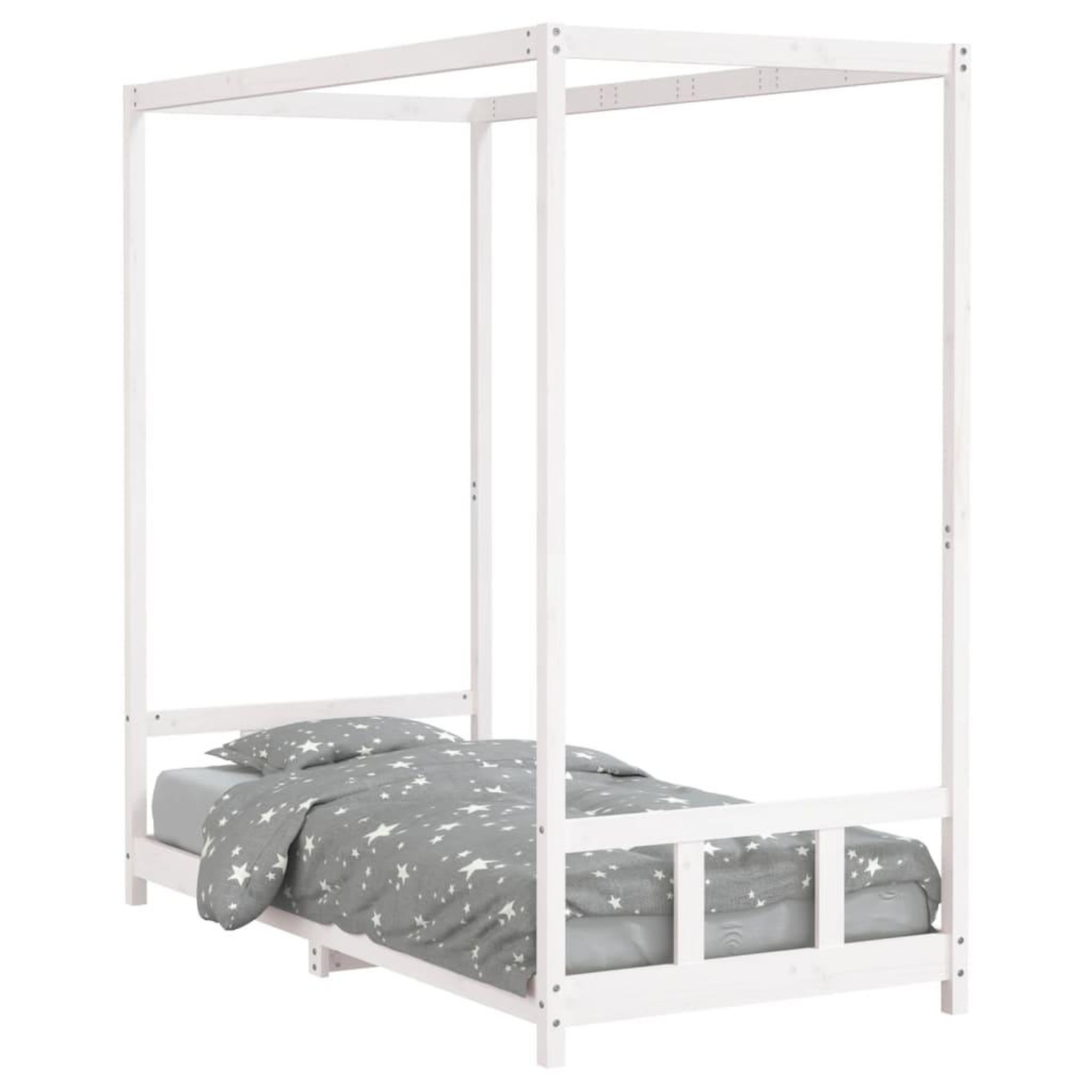 Voir la diapositive 2 : VIDAXL Cadre de lit pour enfants blanc 90x190 cm bois de pin massif