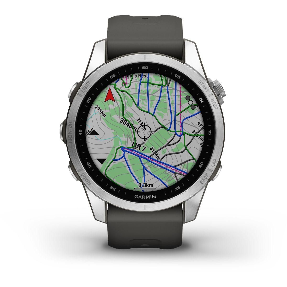 GARMIN Montre sport Fenix 7S silver avec bracelet gris