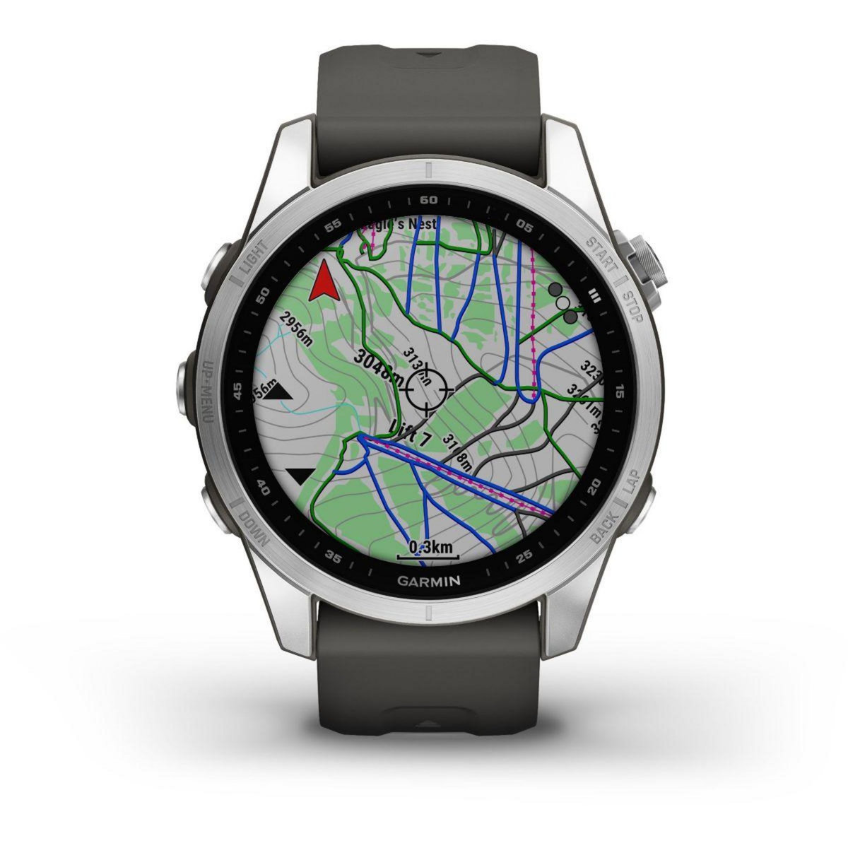 GARMIN Montre sport Fenix 7S silver avec bracelet gris